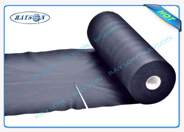Tela no tejida perforada negra de los Pp, tela no tejida enlazada hecha girar para el colchón que acolcha detrás