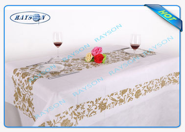 Mantel no tejido de la prenda impermeable de la impresión de la flor del oro para el uso en el hogar