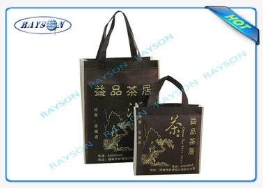 Artículo y reciclar bolsos de la tela no tejida de los Pp con Logo Priniting, Tote Bag With Long Handle