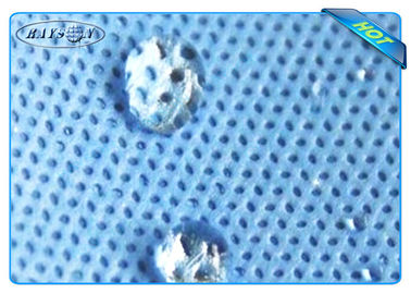 Tela no tejida blanca de SMS del color del modelo oval a prueba de agua para el puño de la pierna de la servilleta sanitaria