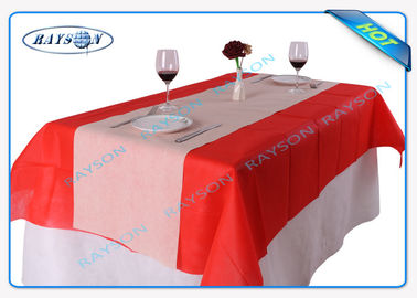 Etiqueta no tejida rosada del cliente de las servilletas de las cubiertas de tabla del vinilo del mantel
