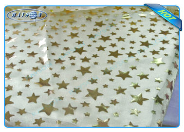 Rollo/pedazo no tejidos impresos estrella de oro del mantel de Diposable para la decoración de la Navidad
